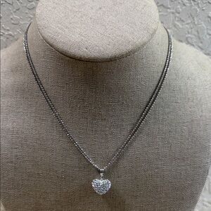 Elegant Silver Heart Pendant Necklace sterling 925